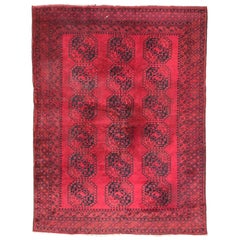 Traditional Afghan Handmade Tribal Ersari Rug Wool ft Deep Rose/Brown 5' 2 x 6' 11 