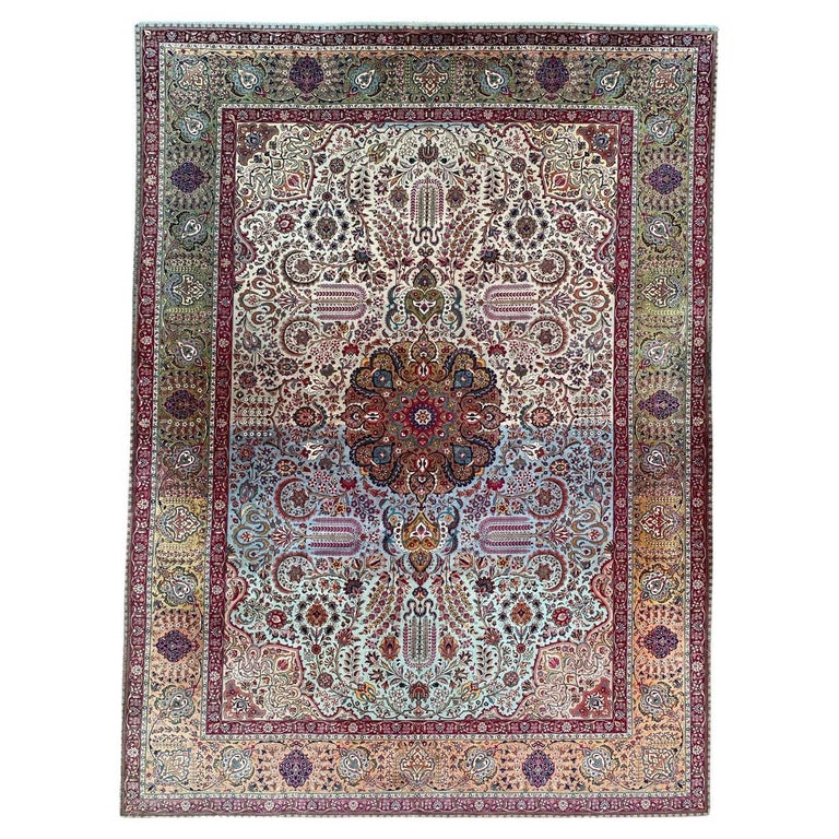 Wonderful Large Fine Tabriz Rug For Sale at 1stDibs