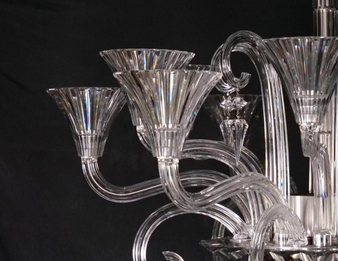 Magnifique grand lustre français Mille Nuits à douze lumières en cristal de Baccarat en vente 3
