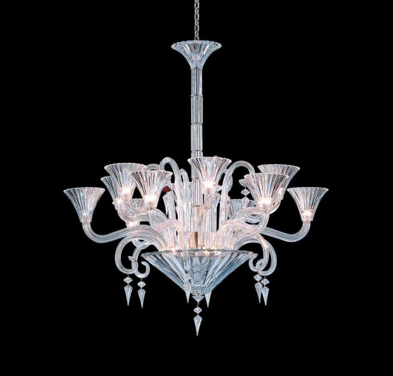 Merveilleux lustre à douze lumières en cristal Mille Nuits de Baccarat