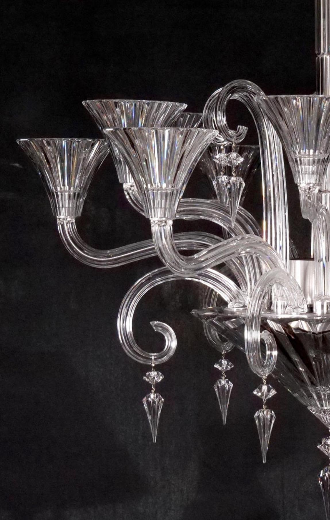 Moderne Magnifique grand lustre français Mille Nuits à douze lumières en cristal de Baccarat en vente