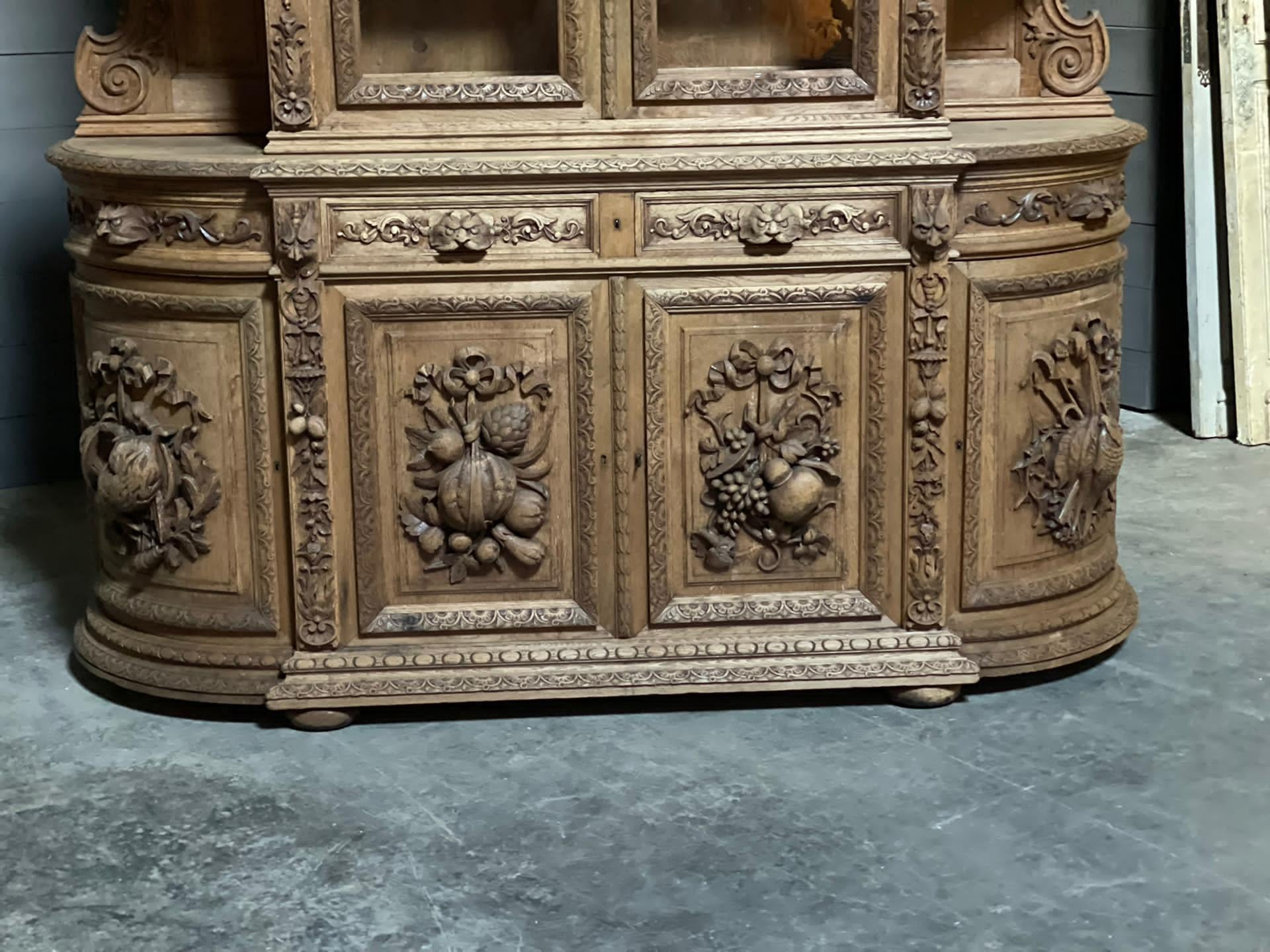 Wonderful Large French Carved Oak Hunters Sideboard 4