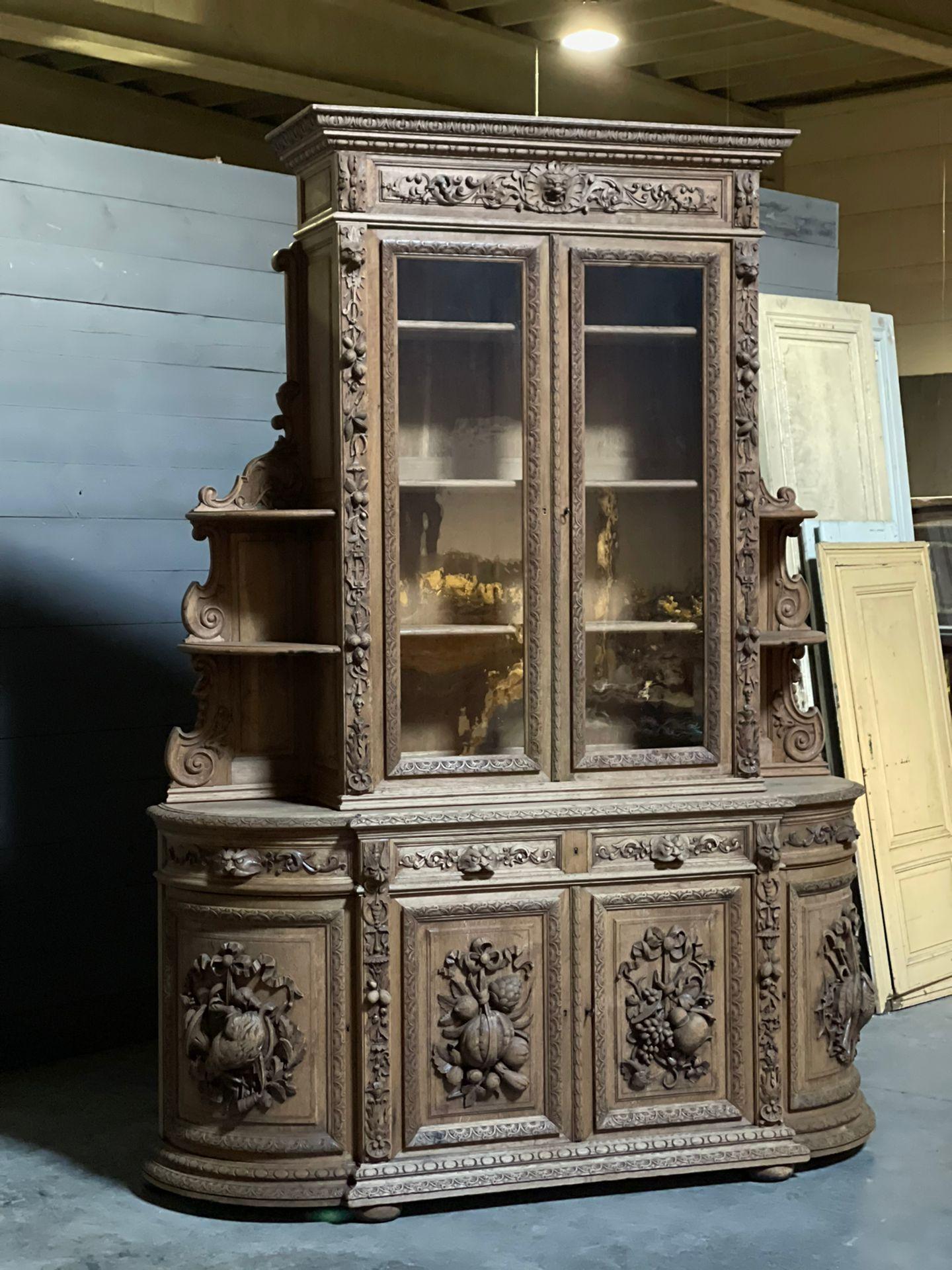 Wonderful Large French Carved Oak Hunters Sideboard 5