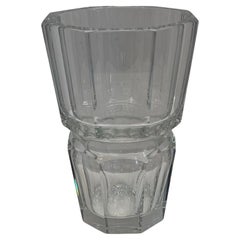 Wonderful Large French Cut Crystal Baccarat Edith Mid-Century Modern Chunky Vase