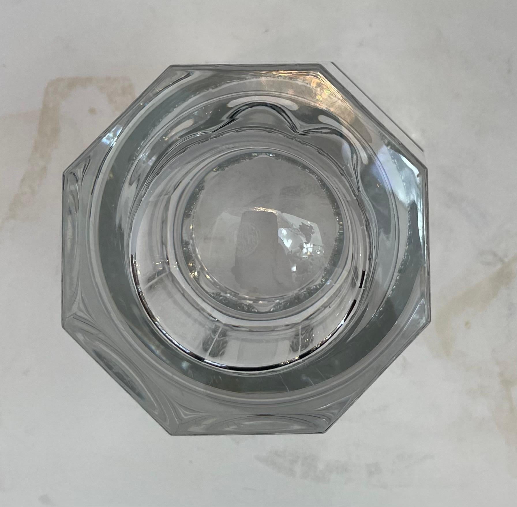 20th Century Wonderful Large French Cut Crystal Baccarat Edith Mid-Century Modern Chunky Vase For Sale