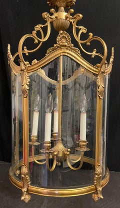Wonderful Large French Dore Bronze Rococo Louis XV Lantern Chandelier Fixture