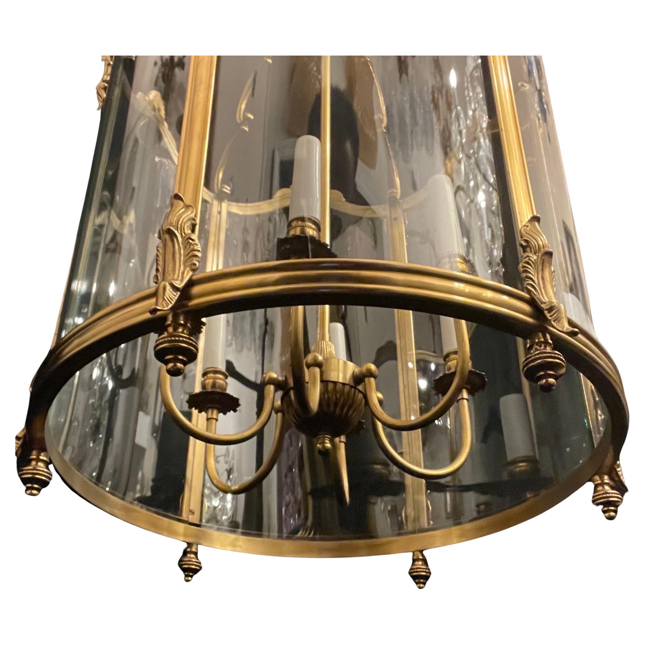 20th Century Wonderful Large French Dore Bronze Rococo Louis XV  Lantern Chandelier Fixture