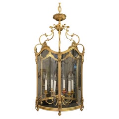 Vintage Wonderful Large French Dore Bronze Rococo Louis XV  Lantern Chandelier Fixture