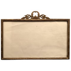 Wonderful Large French Gilt Bronze Bow and Filigree Top Picture Frame