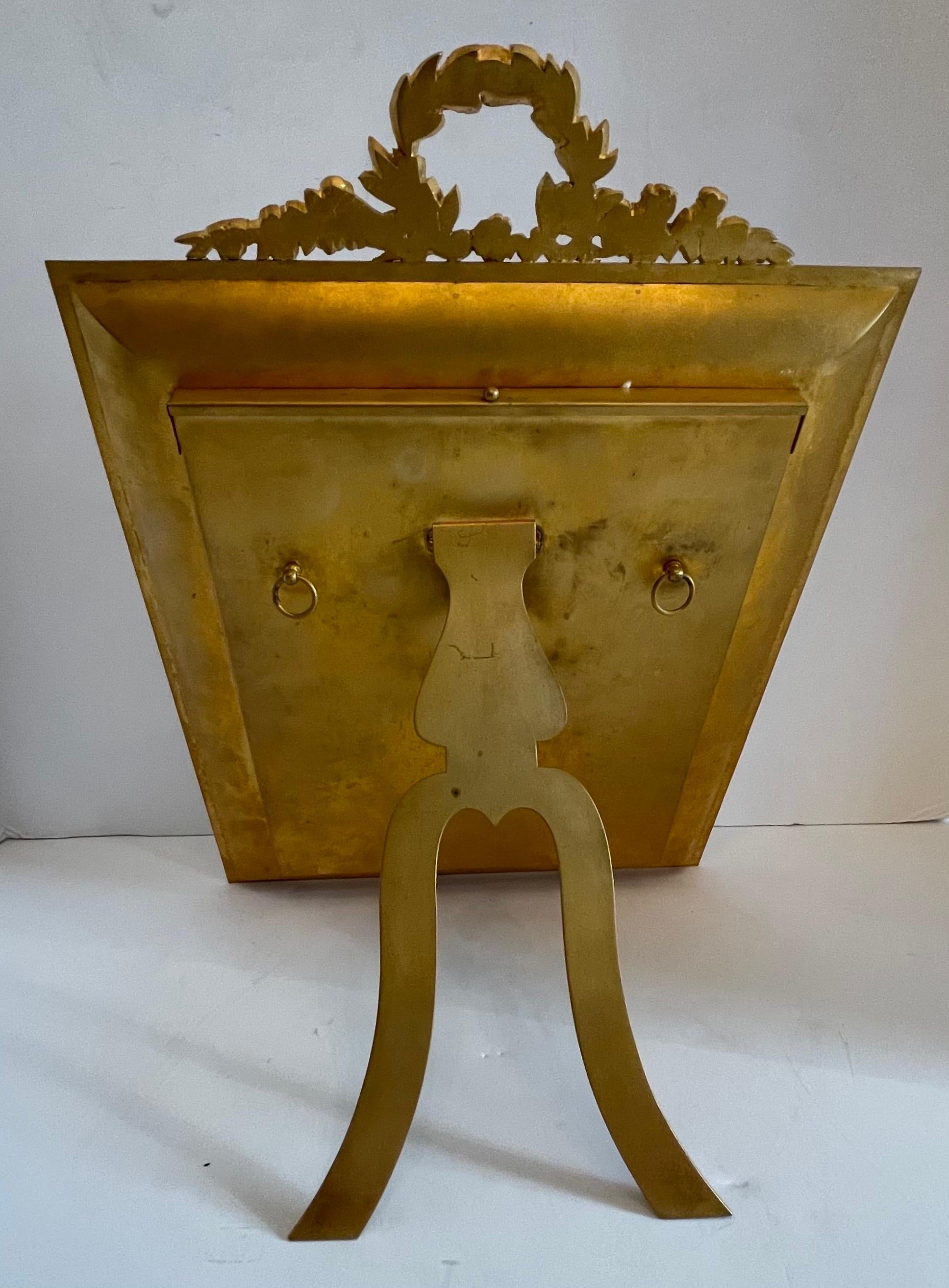 Maravilloso Gran Marco Francés Luis XVI Dore Bronce Guirnalda de lazos siglo XX en venta