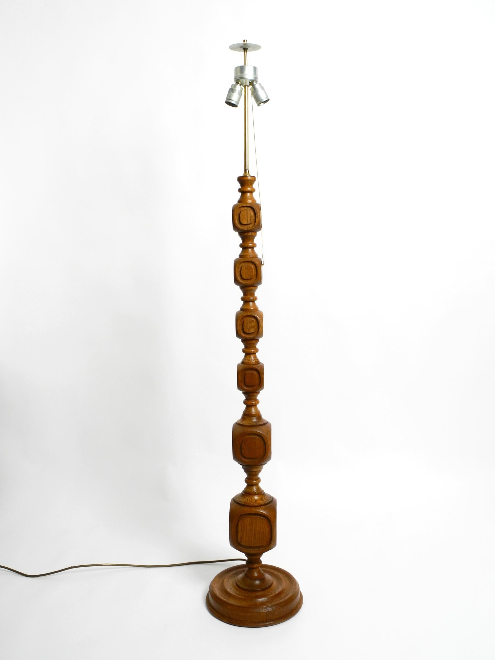 Mid-Century Modern Wonderful Large German Mid Century Solid Wood Design Floor Lamp Without a Shade