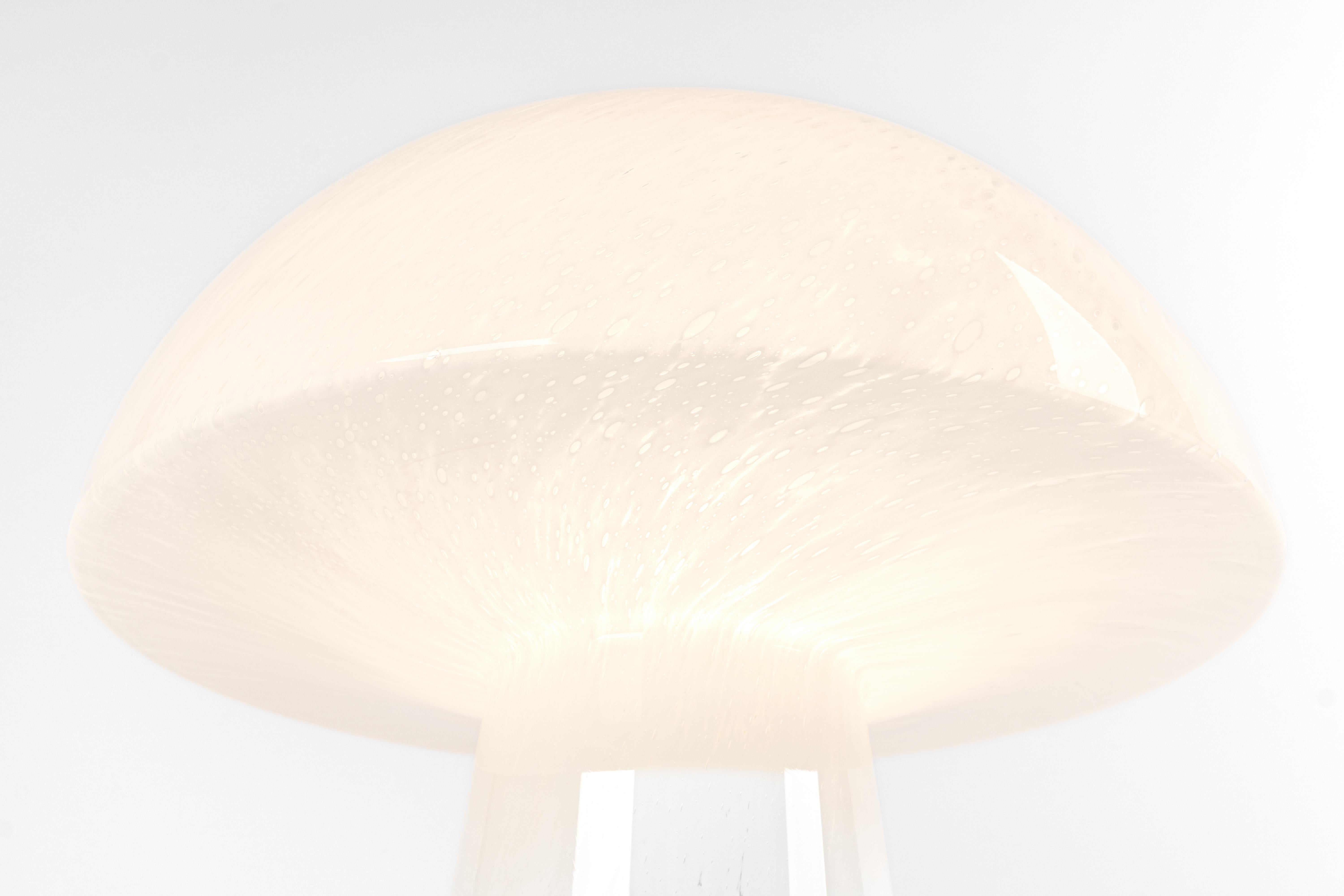 Wonderful Large Glass Mushroom Table Lamp by Limburg, Germany, 1970s 4