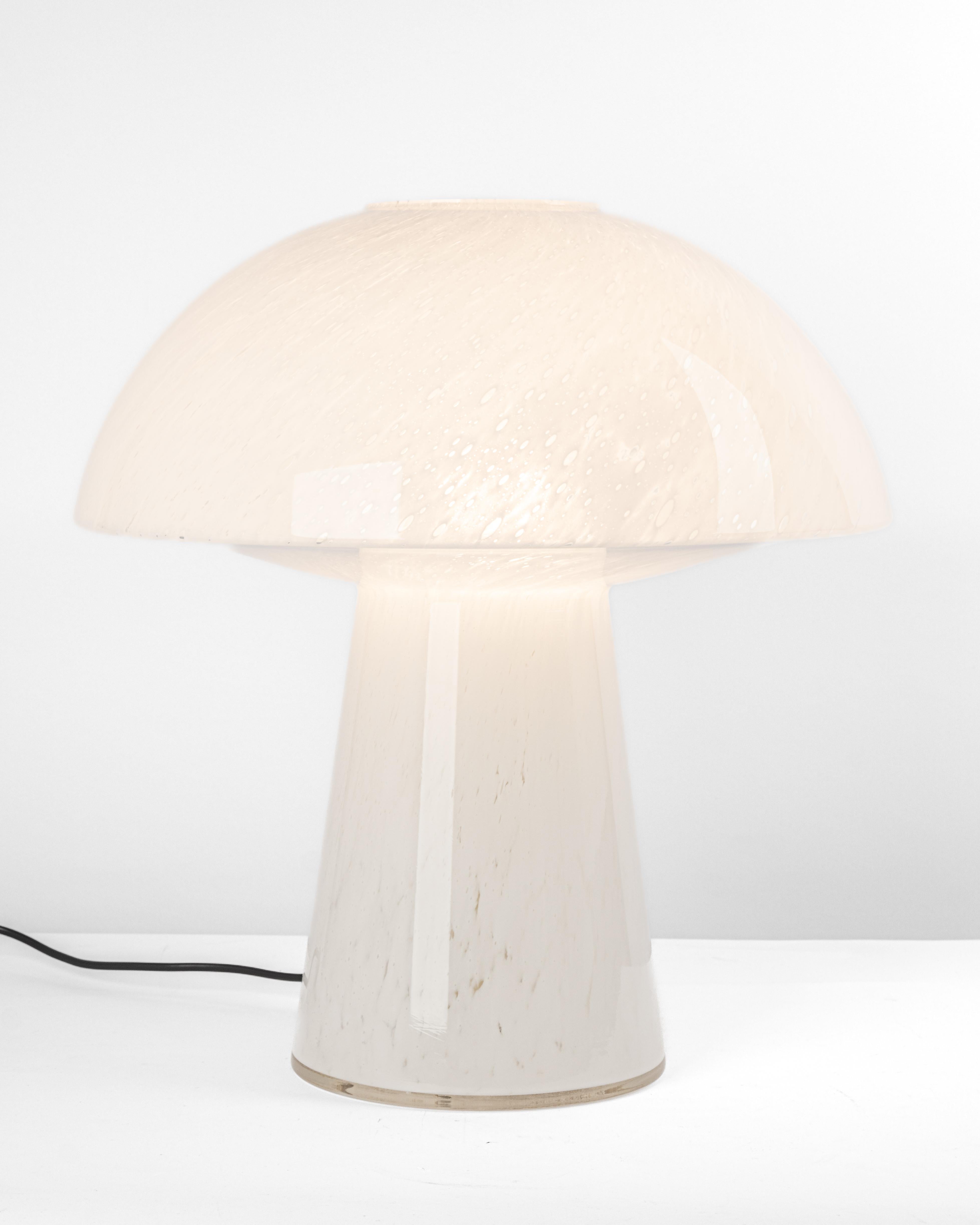 Wonderful Large Glass Mushroom Table Lamp by Limburg, Germany, 1970s In Good Condition For Sale In Aachen, NRW