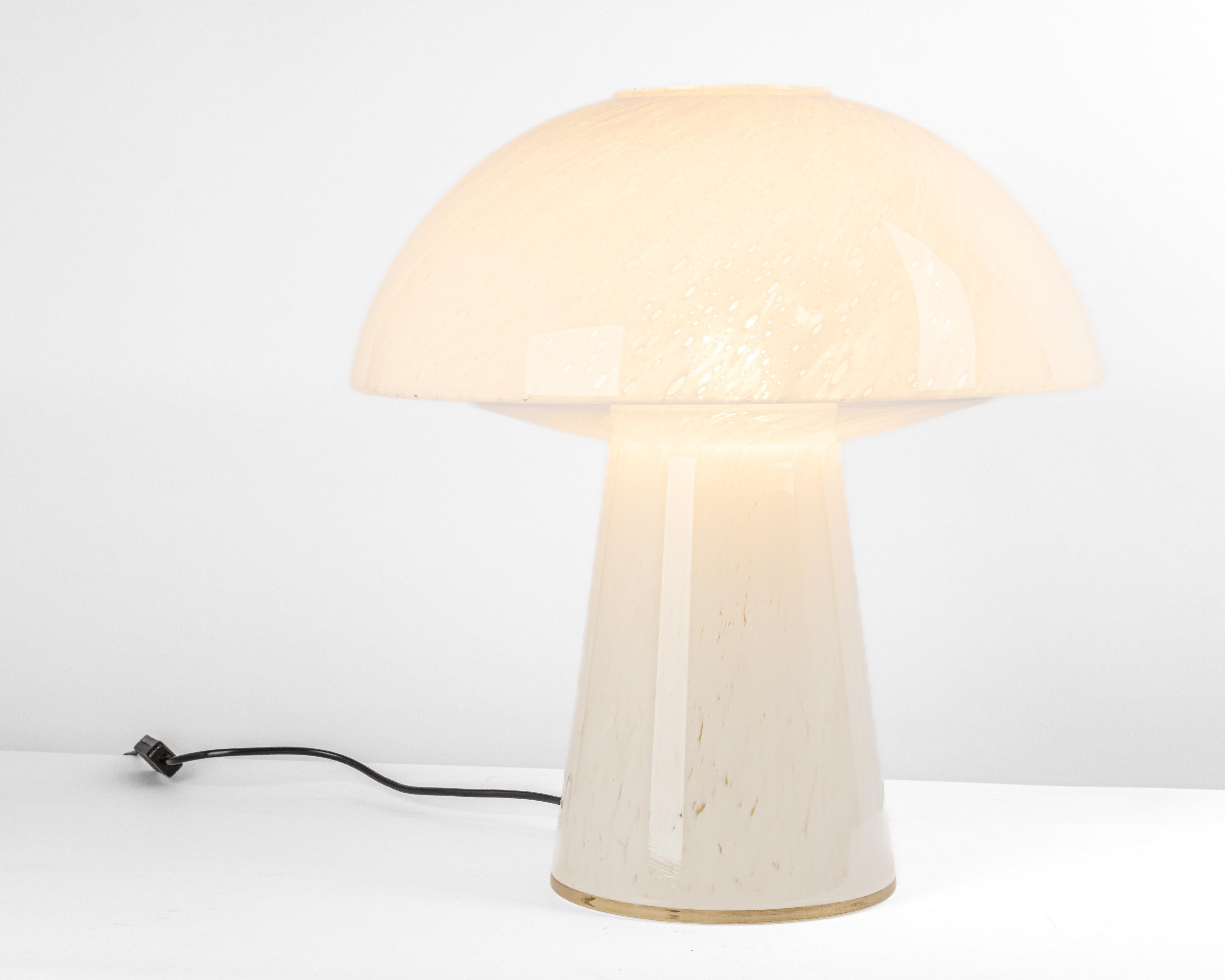 Late 20th Century Wonderful Large Glass Mushroom Table Lamp by Limburg, Germany, 1970s For Sale