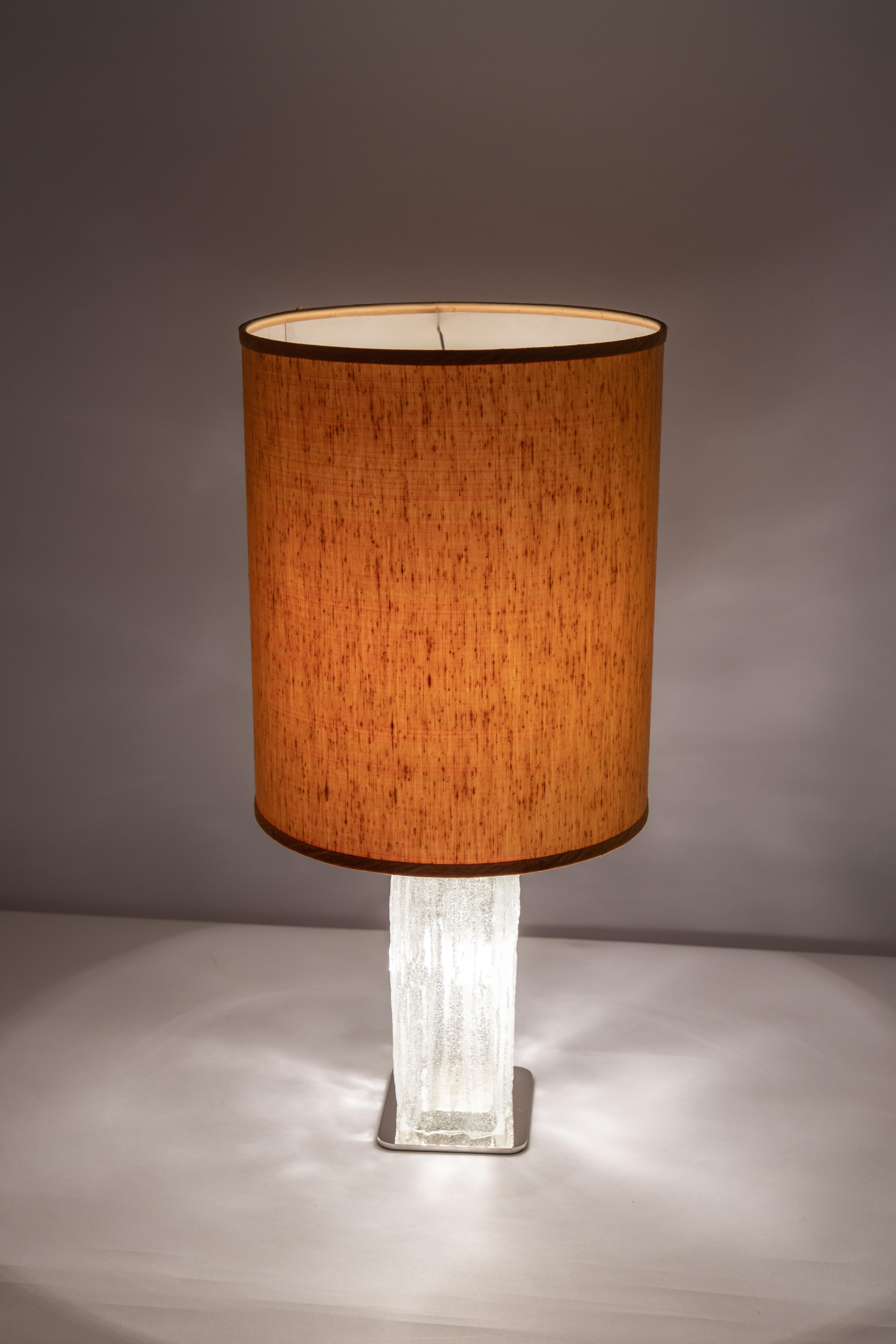 Wonderful Large Glass Table Lamp by Kalmar, Austria, 1970s In Good Condition For Sale In Aachen, NRW