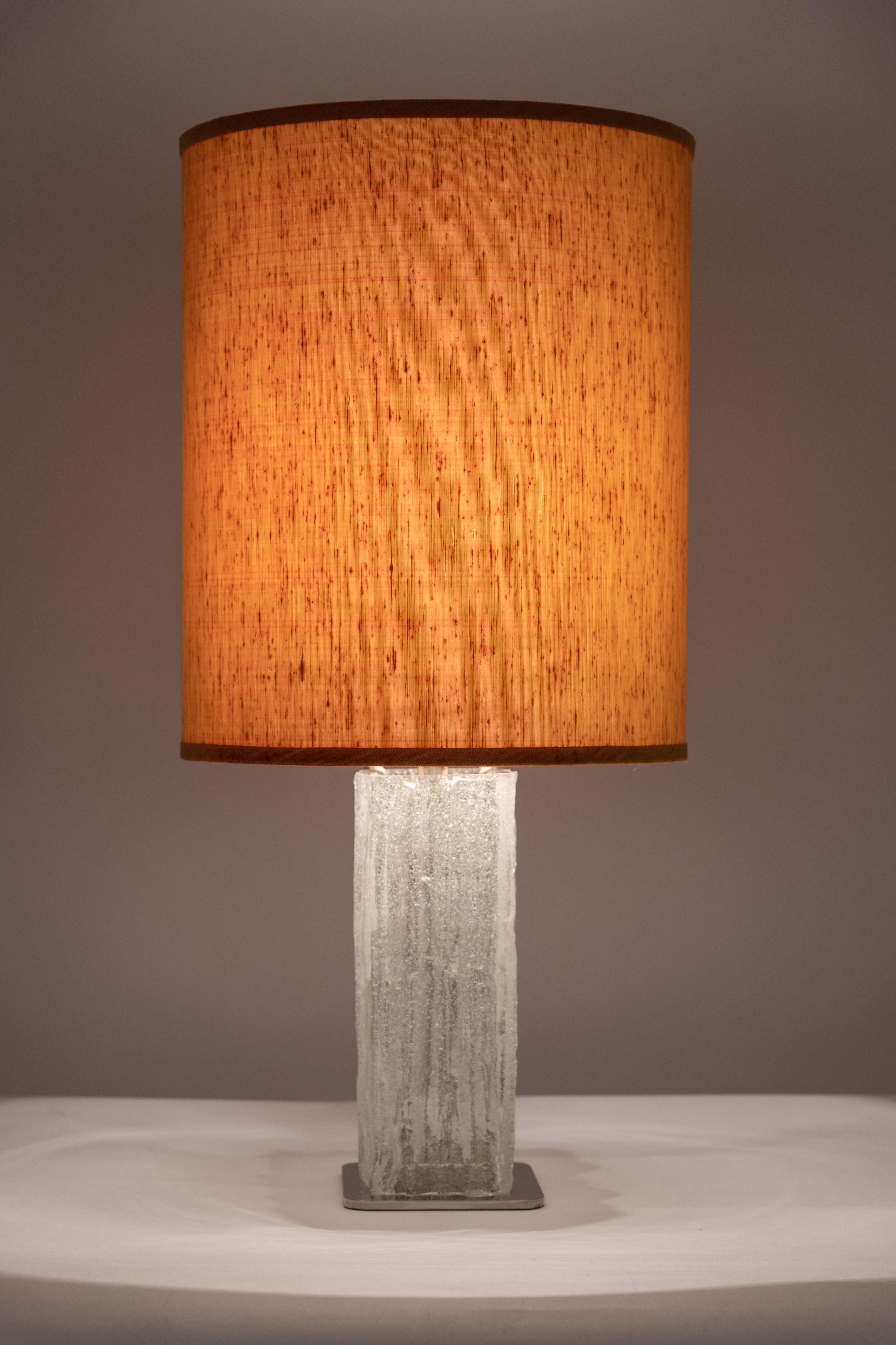 Late 20th Century Wonderful Large Glass Table Lamp by Kalmar, Austria, 1970s For Sale