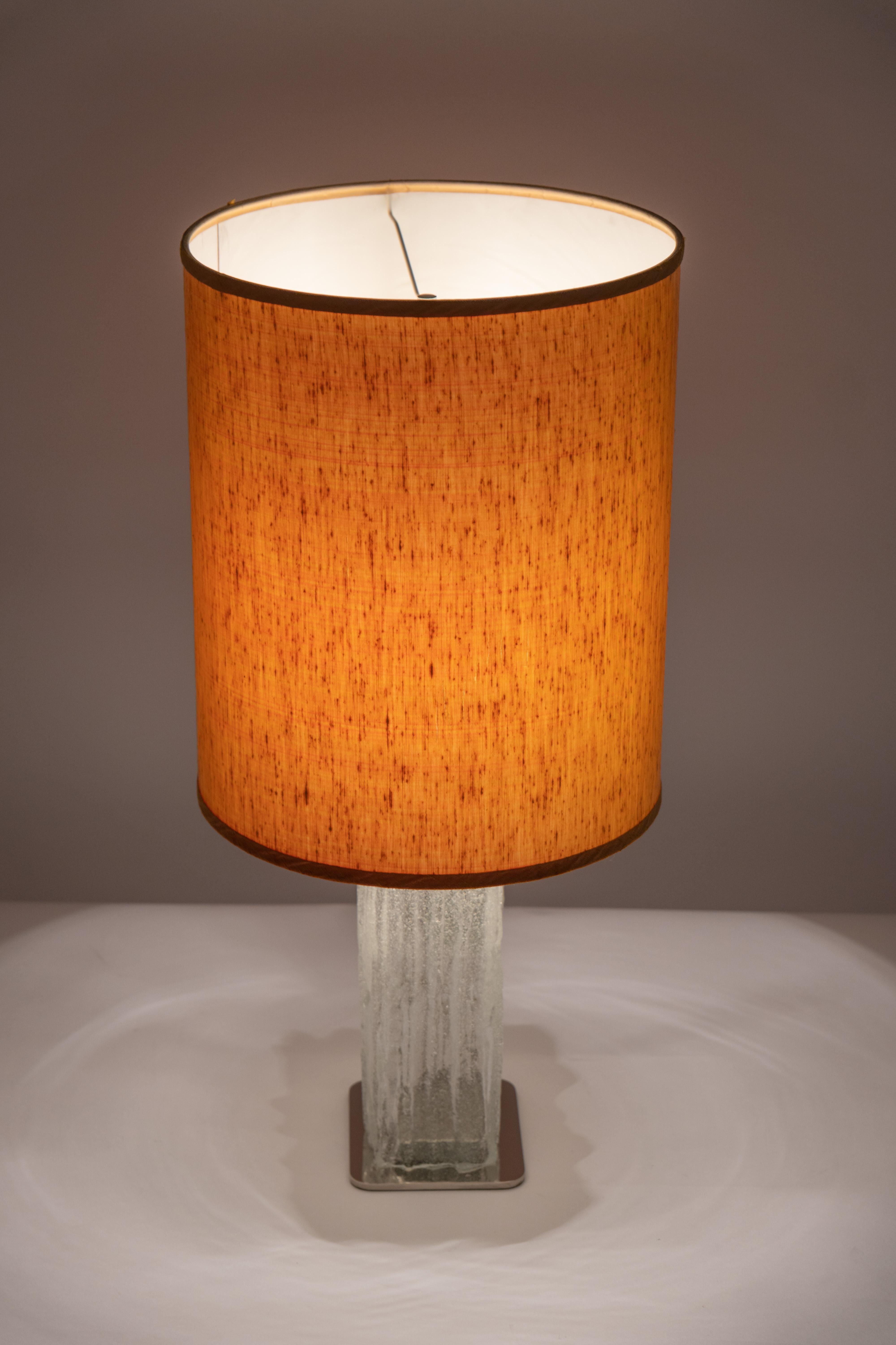 Wonderful Large Glass Table Lamp by Kalmar, Austria, 1970s For Sale 1