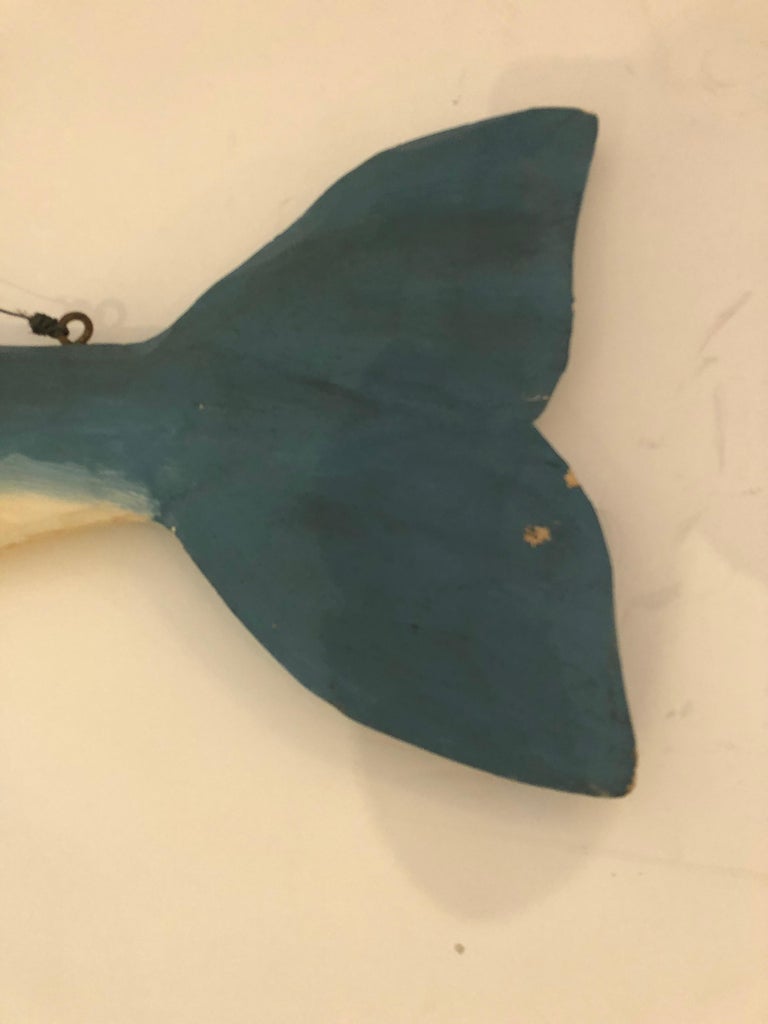 Wonderful Large Hand Carved Wooden Whale Wall Sculpture at 1stDibs