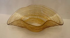 Wonderful Large Mid Century Modern Murano Seguso Blown Ruffle Glass Centerpiece