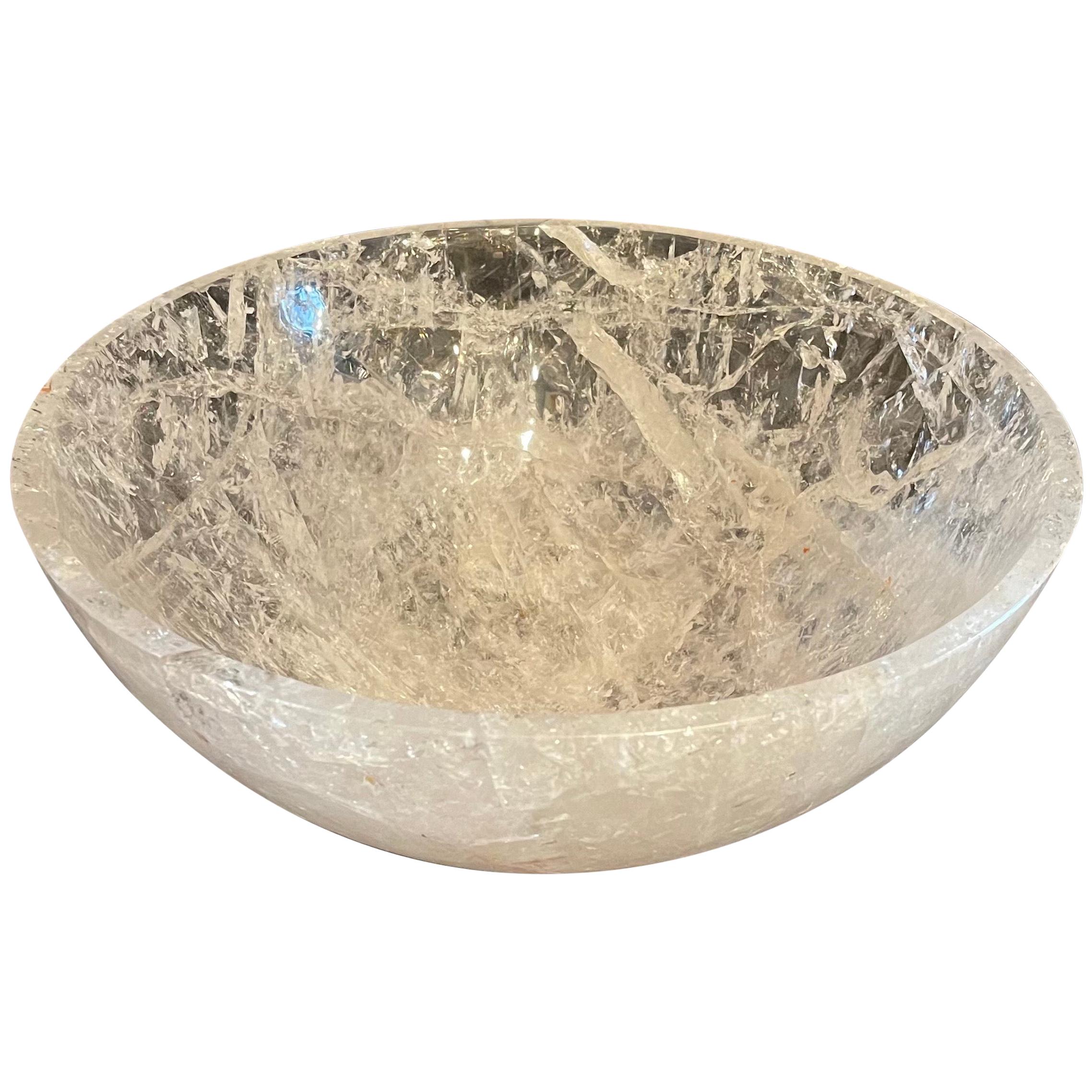 Wonderful Large MidCentury Modern Rock Crystal Round Natural Quartz