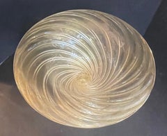 Wonderful Large Midcentury Murano Seguso Gold Swirl Flecked Glass Centerpiece