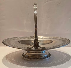 Wonderful Large Oval Sterling Silver Regency Basket Bowl Centerpiece with Handle