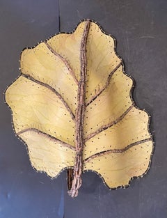 Wonderful Large Pair Banana Leaf Hollywood Jungle Wall Sconces