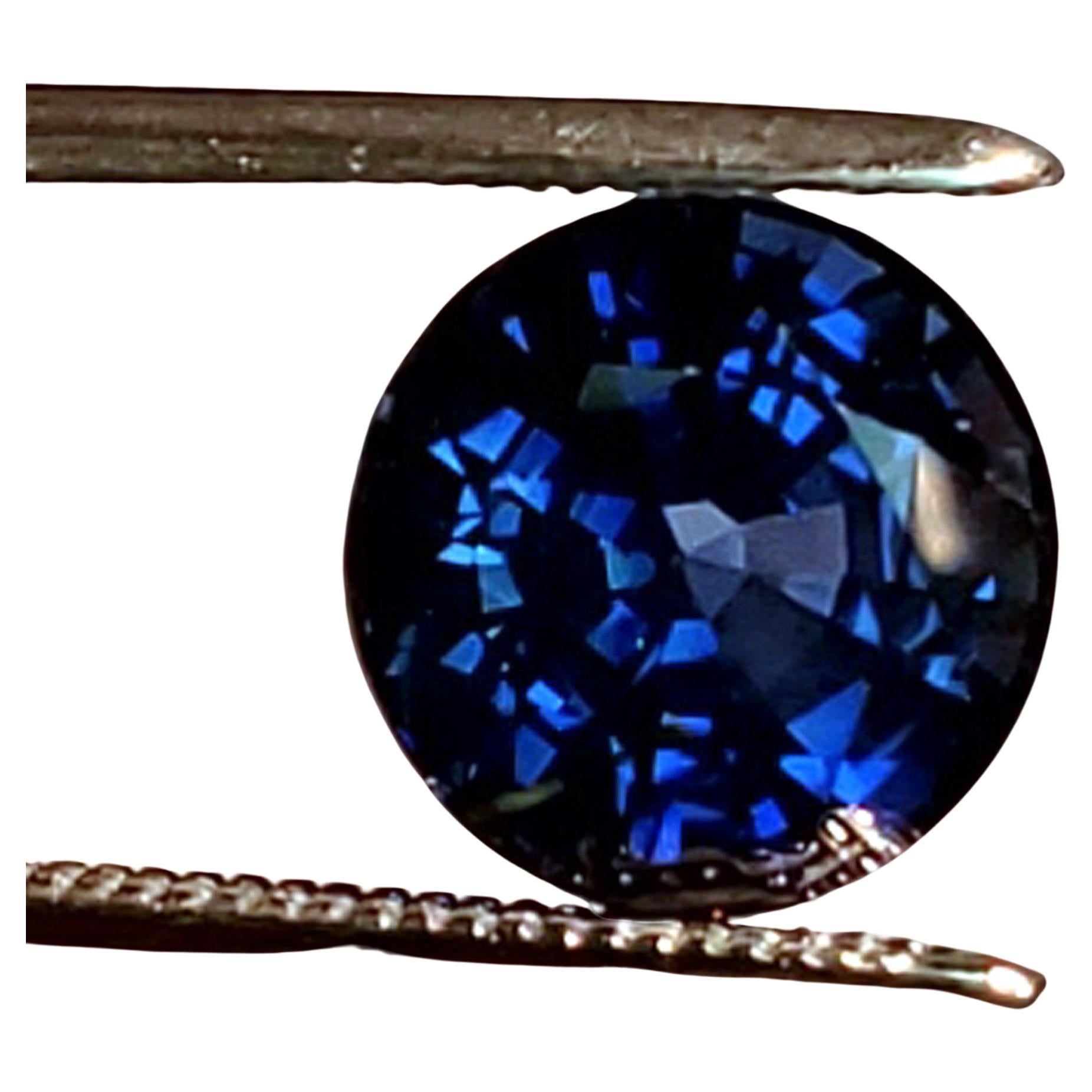 Wonderful Large Round 2.60ct BLUE Sapphire (Chantaburi or Trat) For Sale