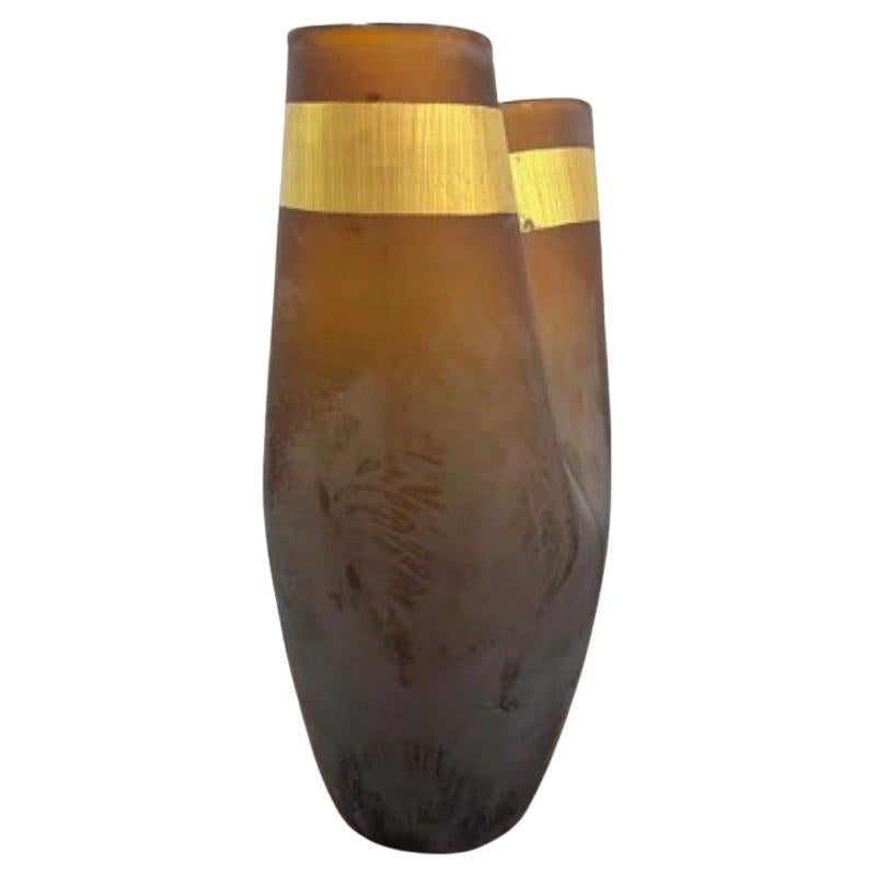 Moderno Meraviglioso grande vaso di Salviati Fasciati in vetro di Murano con oro e doratura Made In Italy in vendita