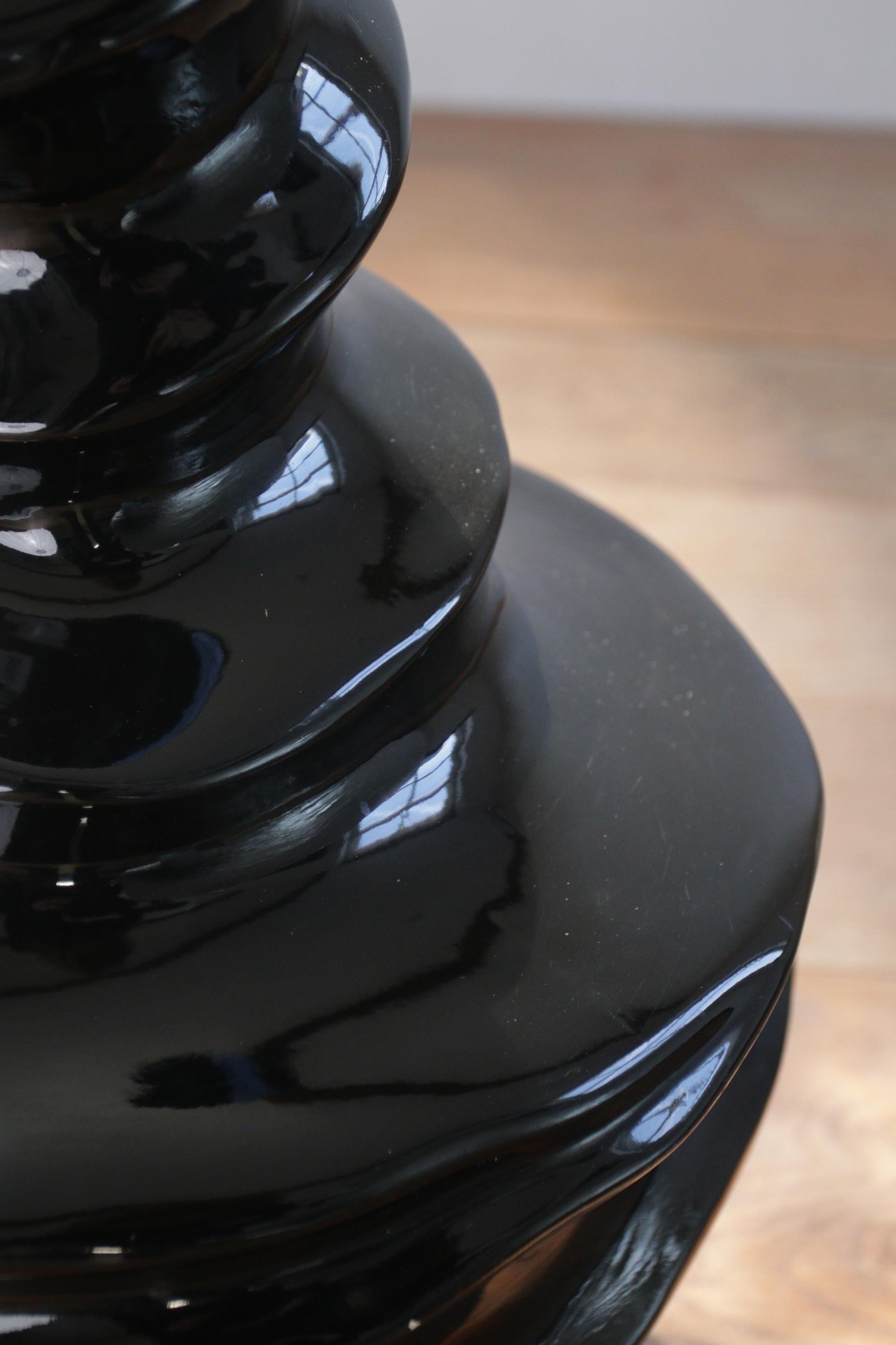 Unknown Wonderful Large Sculptural Black Vase For Sale