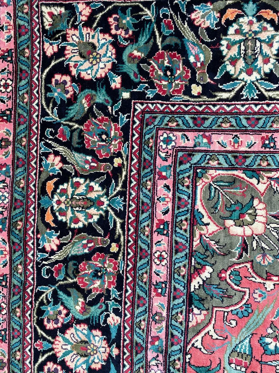 Hand-Knotted Bobyrug’s Wonderful Large Silk Persian Design Chinese Rug For Sale