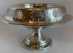 Wonderful Large Sterling Silver Pierced Flower Urn Basket Centerpiece Bowl Stand