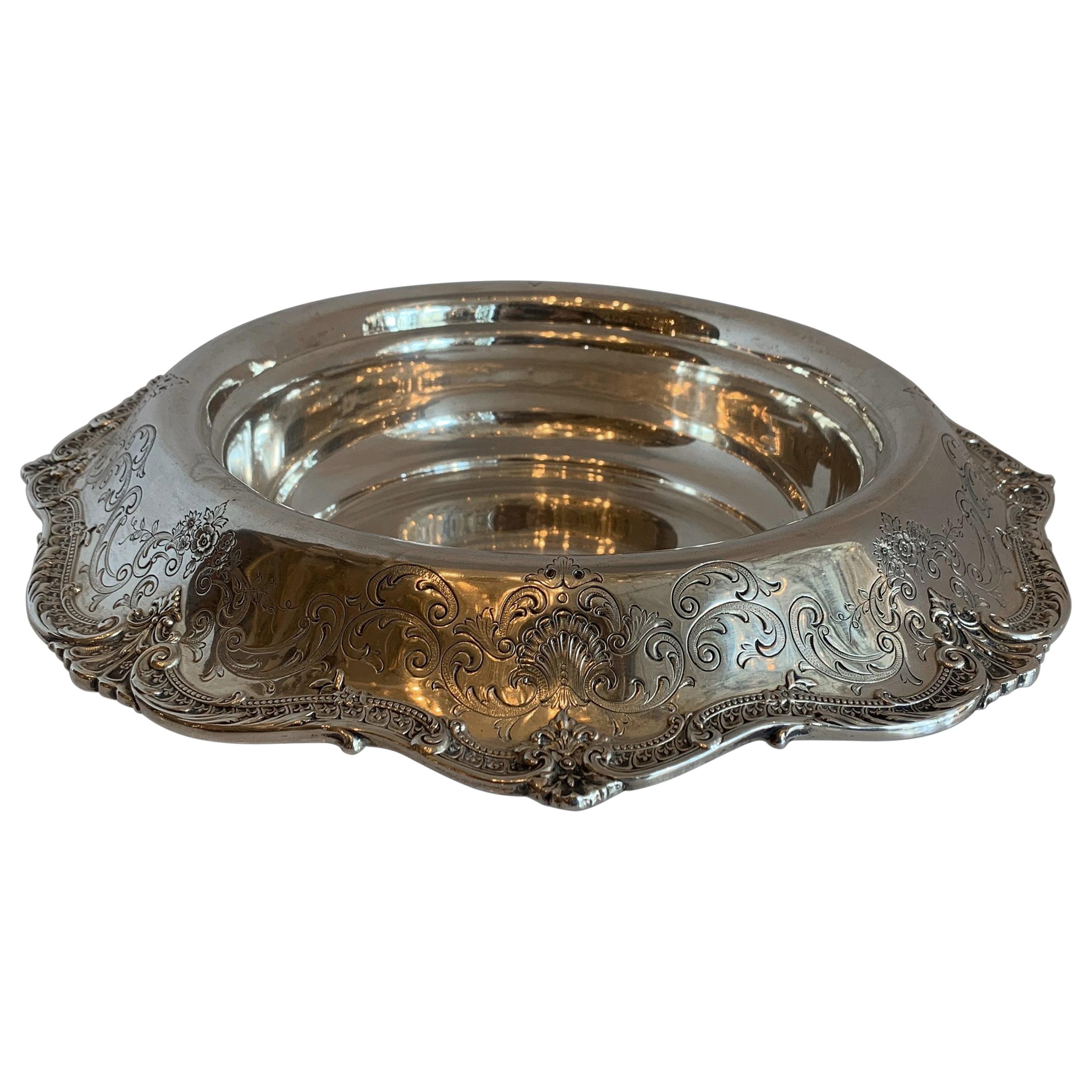 Wonderful Large Sterling Silver Spaulding & Co. Hand Chased Centerpiece Bowl