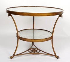 Wonderful Large Transitional Pair of Two-Tier Mirrored Top Guéridon Gilt Tables