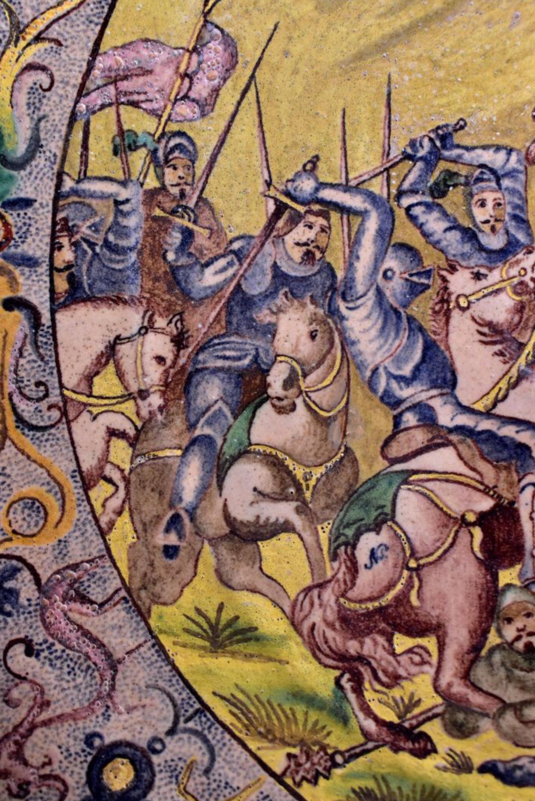 Merveilleuse grande assiette ronde toscane (Sienne) du 18e siècle en vente 2