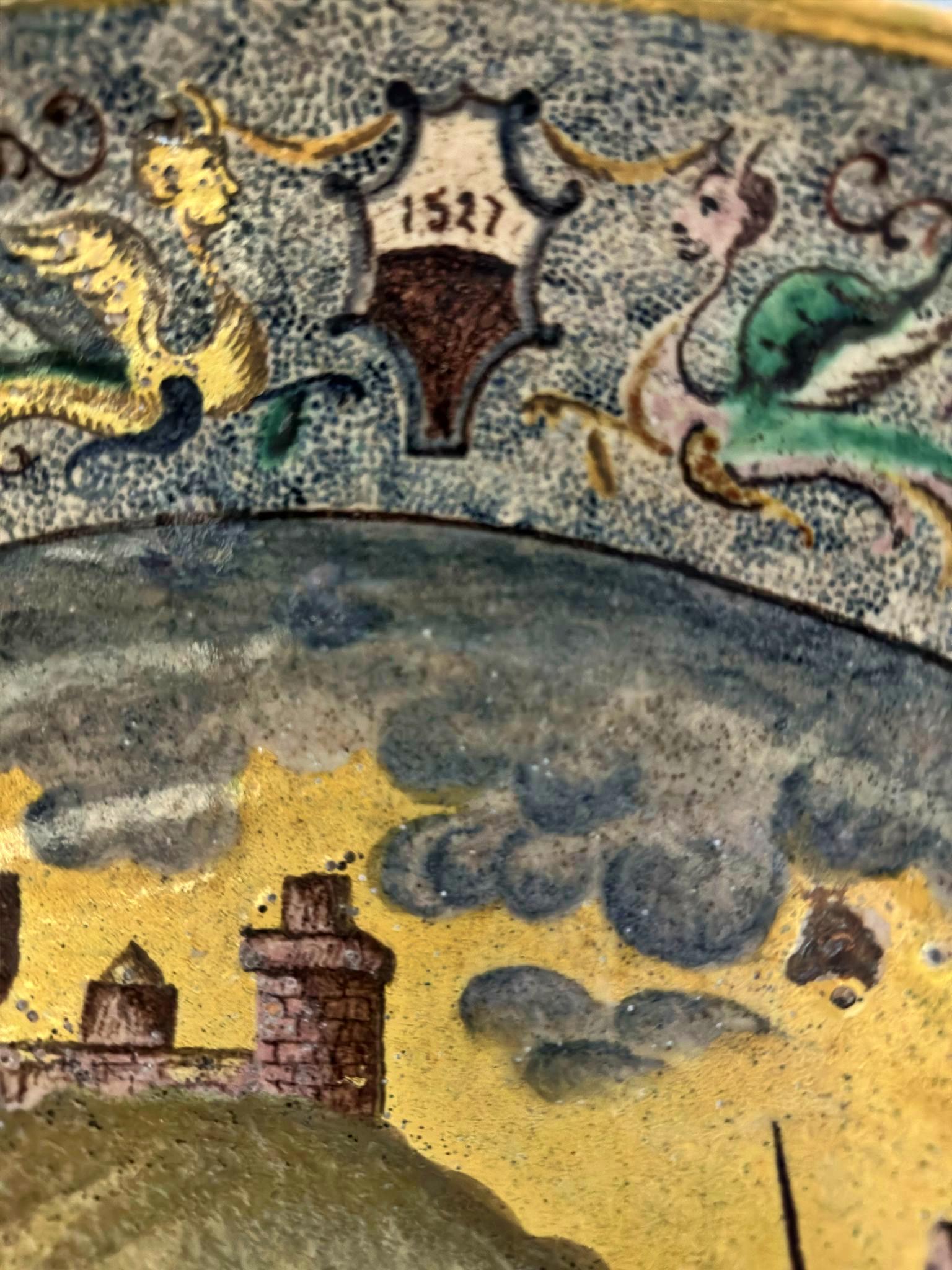Merveilleuse grande assiette ronde toscane (Sienne) du 18e siècle en vente 7