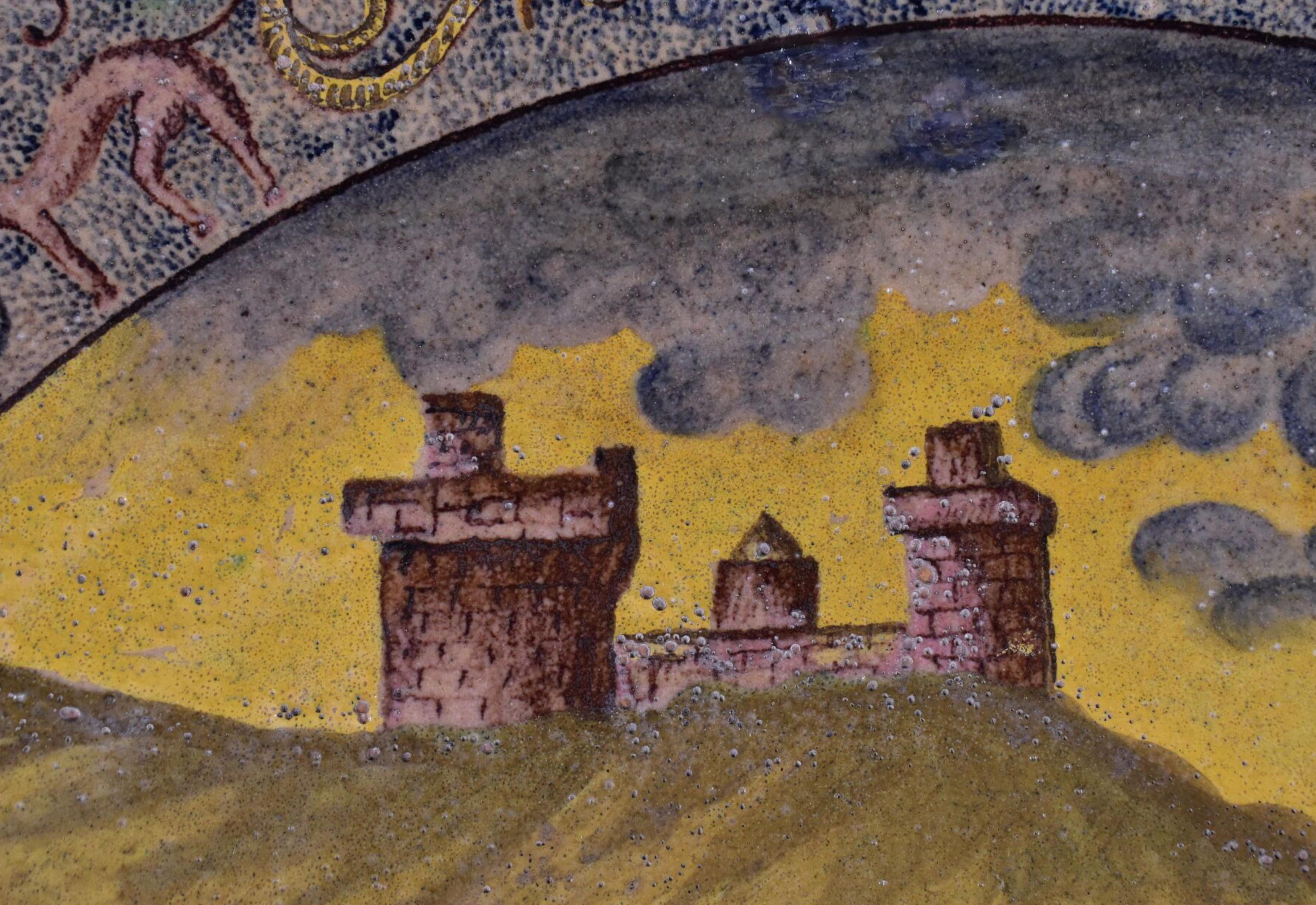 Merveilleuse grande assiette ronde toscane (Sienne) du 18e siècle en vente 1