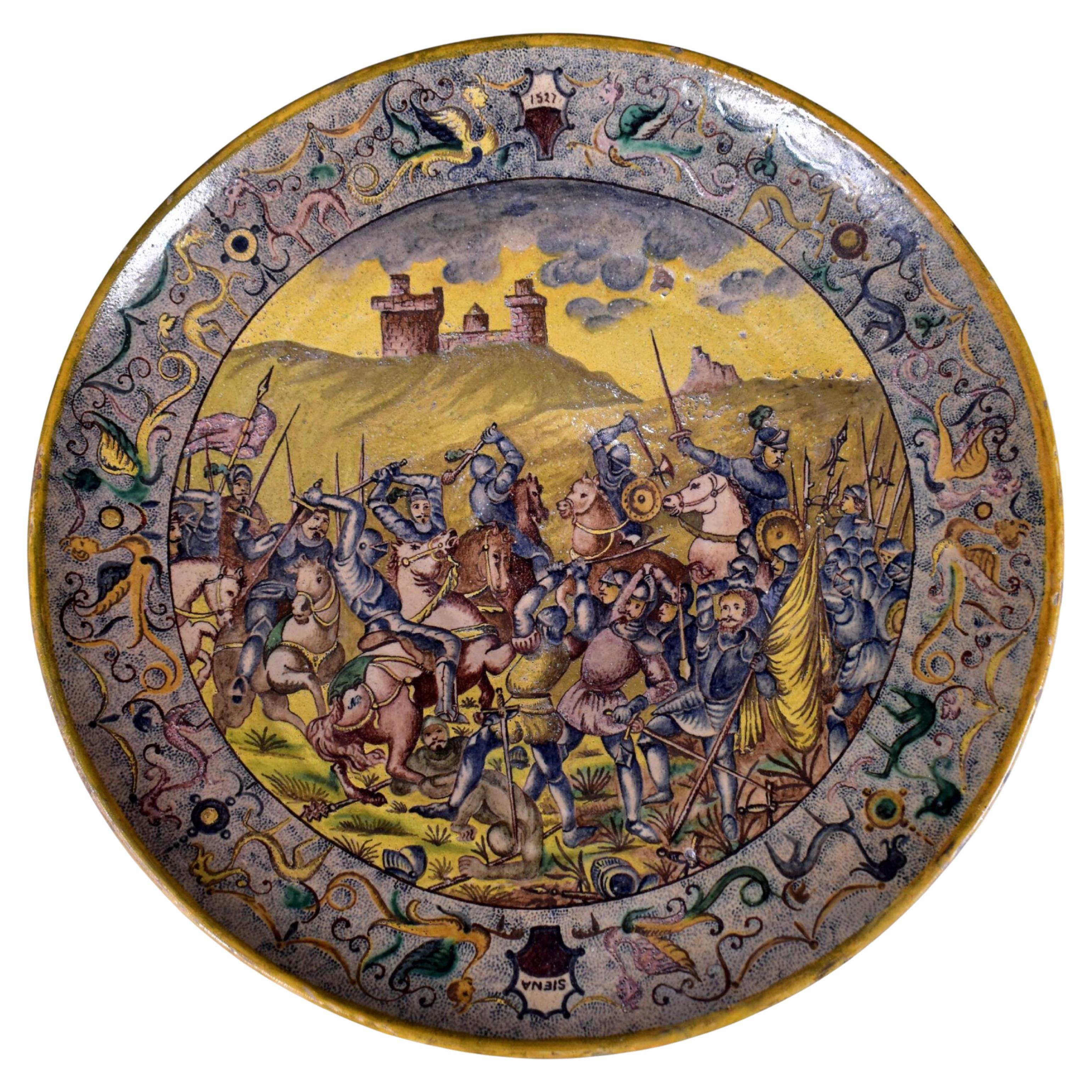 Wonderful Large Tuscan Round Plate (Siena) from the 18th Century