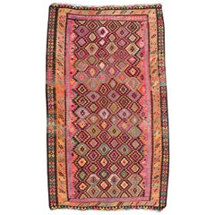 Bobyrug's Wonderful Large Vintage Turkish Kilim (en anglais)