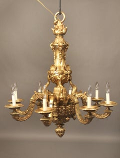Wonderful Late 19th Century Gilt Bronze Eight Light Chandelier