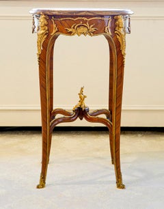 Maravilloso guéridon montado en bronce dorado de finales del siglo XIX de François Linke