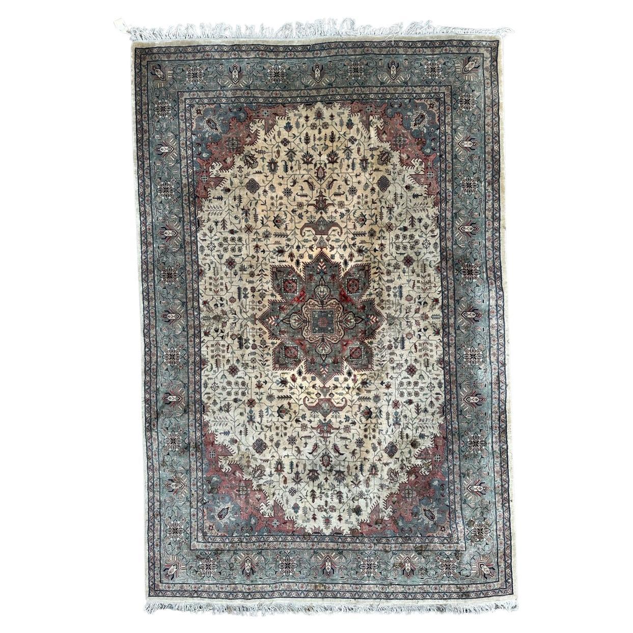 Bobyrug’s Wonderful late 20th century very fine Punjab rug For Sale