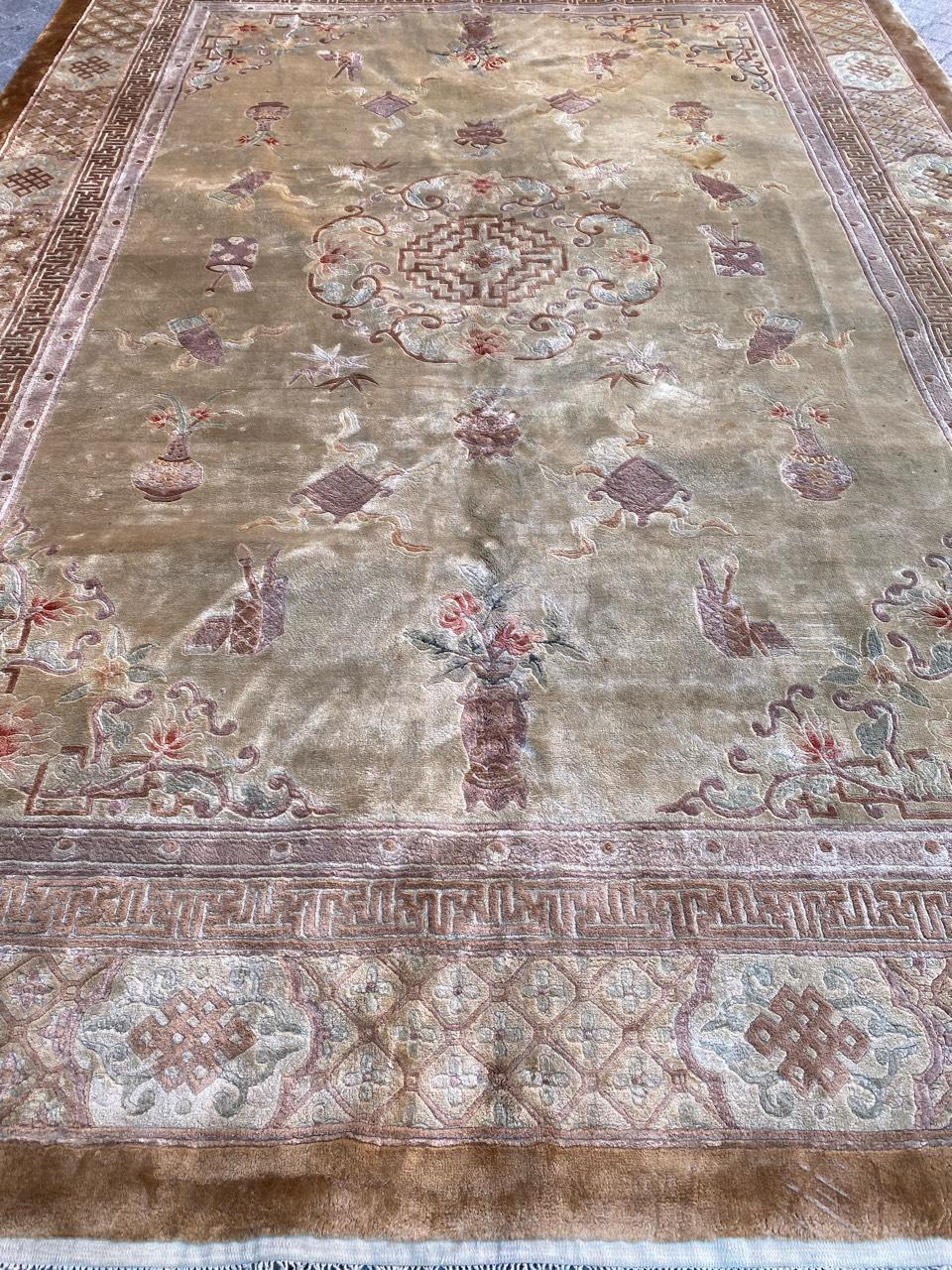 Bobyrug’s Wonderful Light Chinese Silk Rug For Sale 4