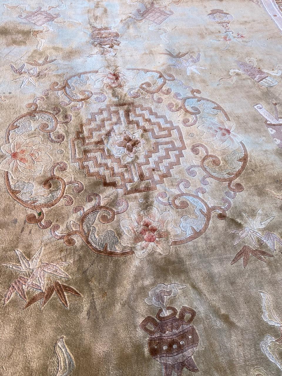 Bobyrug’s Wonderful Light Chinese Silk Rug For Sale 1