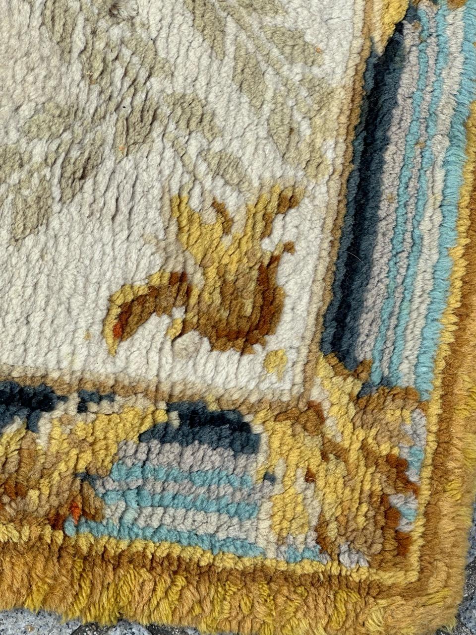 Wonderful Little Antique French Savonnerie Rug For Sale 3