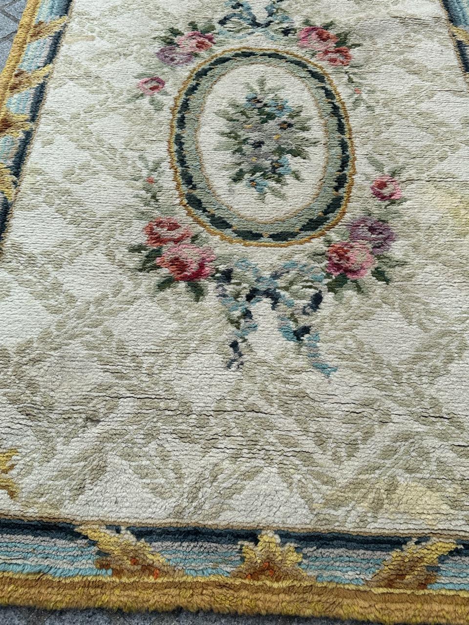 Wonderful Little Antique French Savonnerie Rug For Sale 4