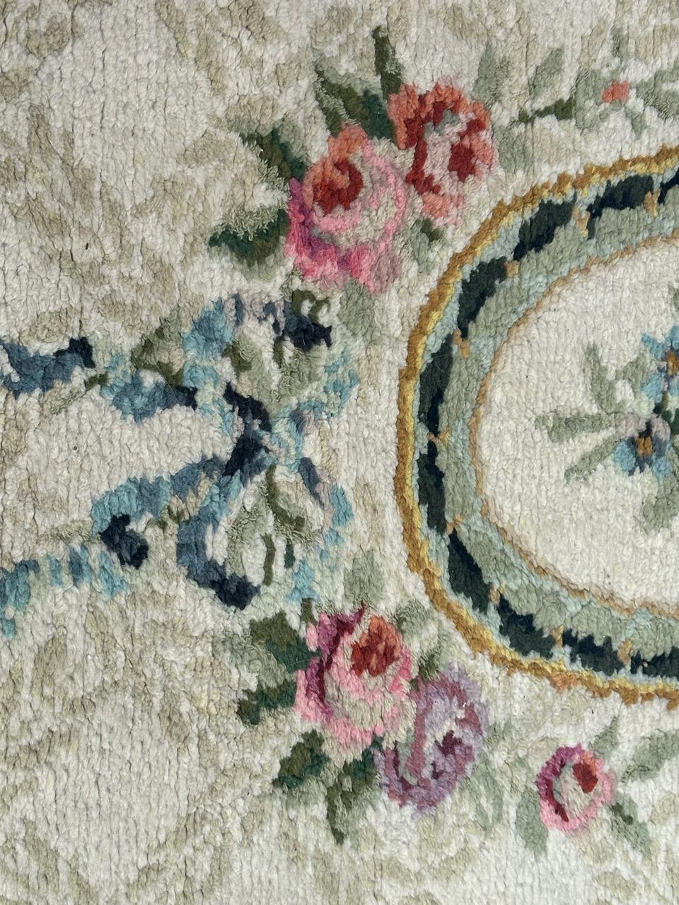 Wonderful Little Antique French Savonnerie Rug For Sale 11