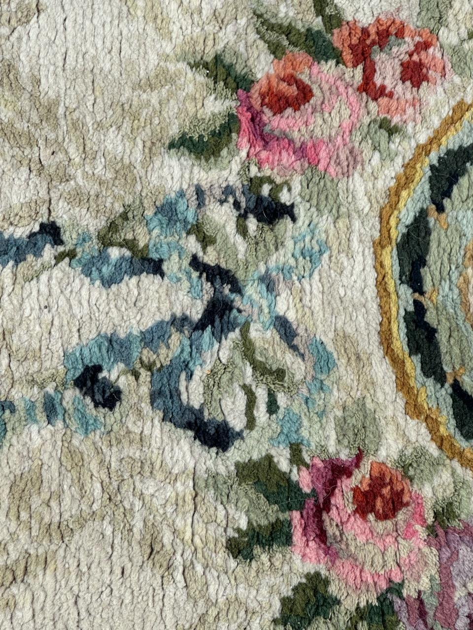 Aubusson Wonderful Little Antique French Savonnerie Rug For Sale