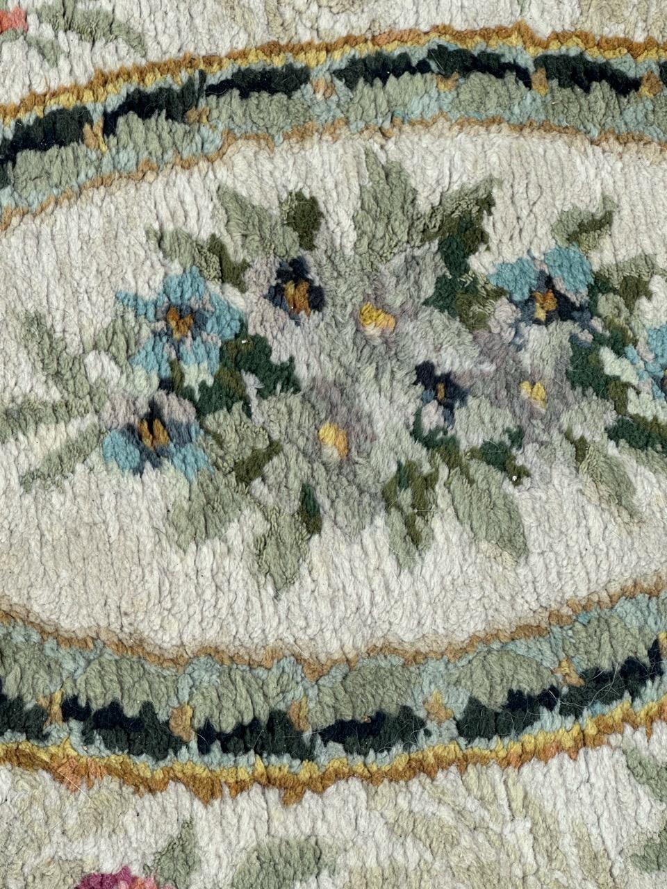 Hand-Knotted Wonderful Little Antique French Savonnerie Rug For Sale