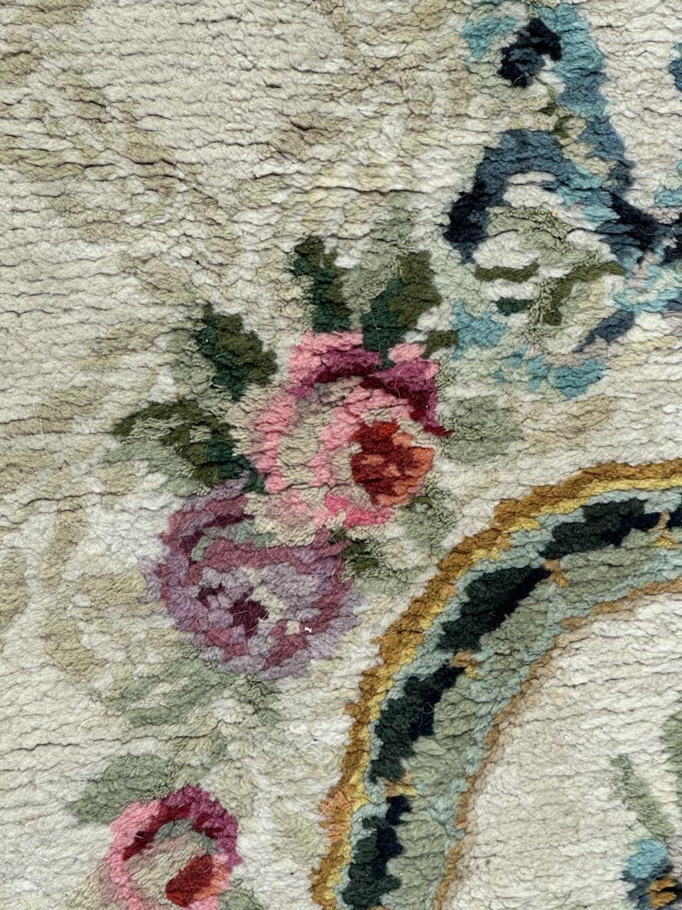 20th Century Wonderful Little Antique French Savonnerie Rug For Sale
